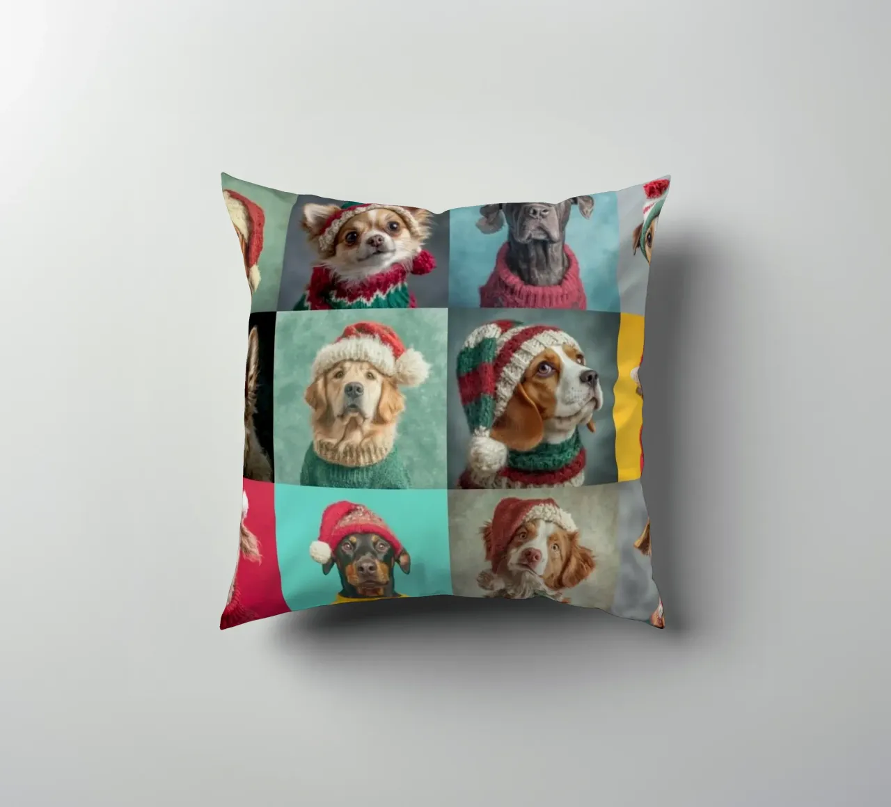 Cani di Natale orizzontale 1 cuscino da Wumples