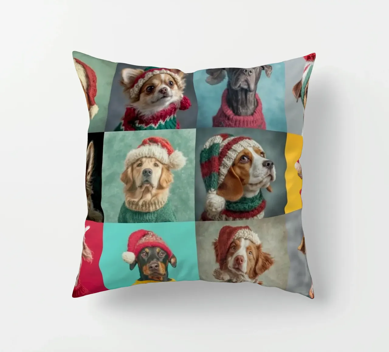 Cani di Natale orizzontale 1 cuscino da Wumples