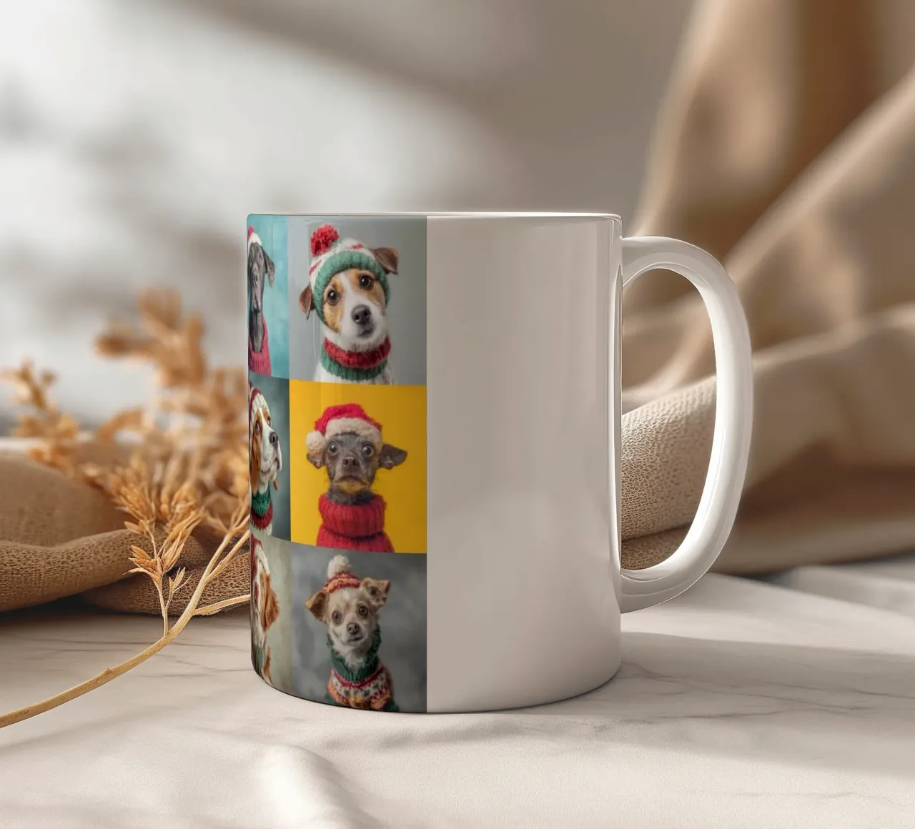 Cani di Natale orizzontale 1 tazza in ceramica da Wumples