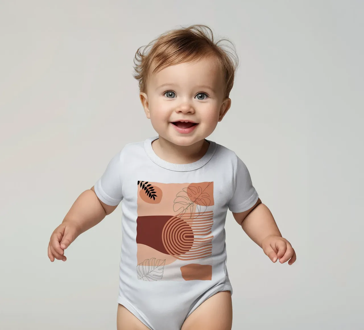 Natura marrone Arte Boho body neonato maniche corte da Locquinn Fuller
