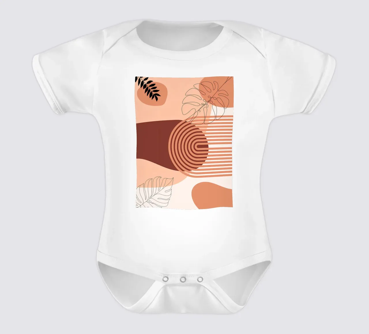 Natura marrone Arte Boho body neonato maniche corte da Locquinn Fuller