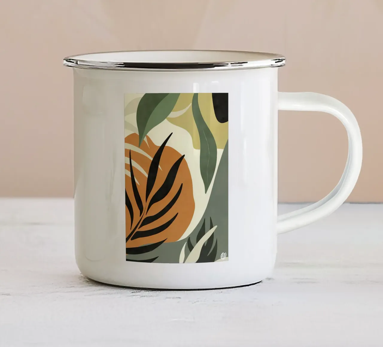 Kalm Botanisch emaille mok van Locquinn Fuller