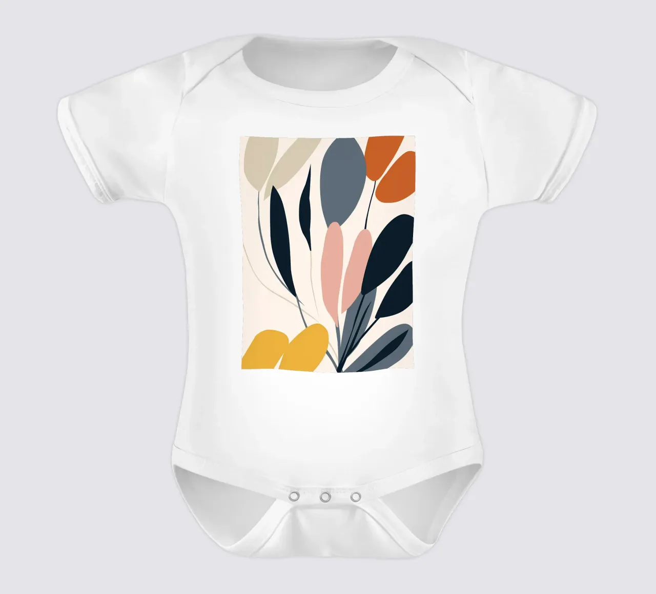 Arte floreale a linea continua body neonato maniche corte da Locquinn Fuller