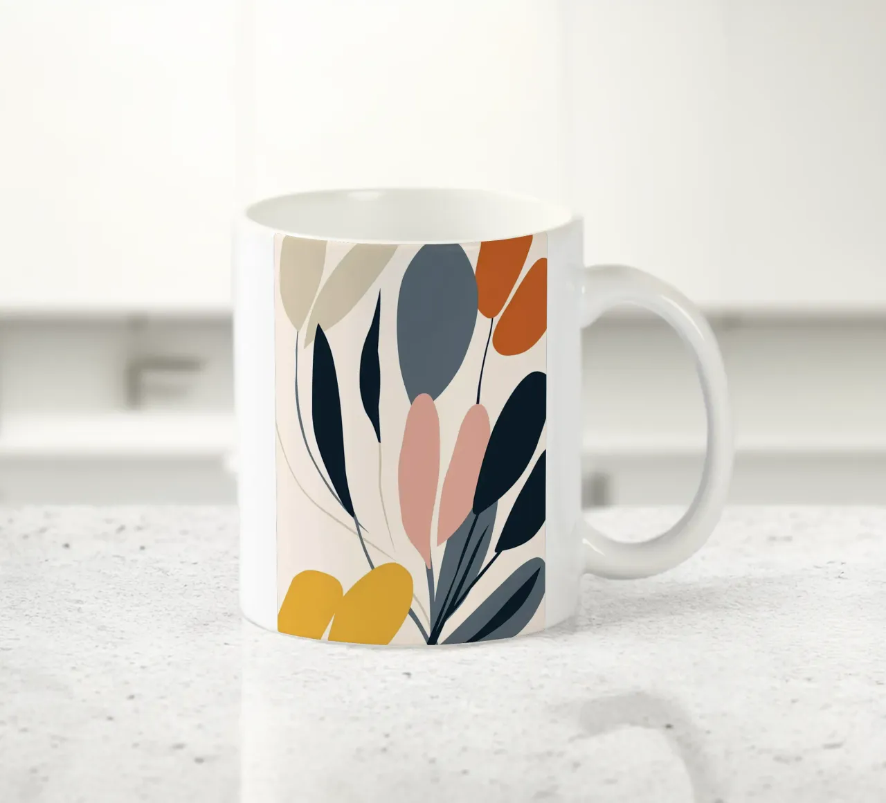 Arte floreale a linea continua tazza in ceramica da Locquinn Fuller