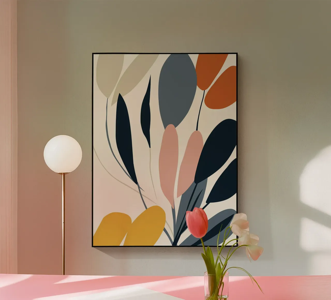 Arte floreale a linea continua plexiglass da Locquinn Fuller