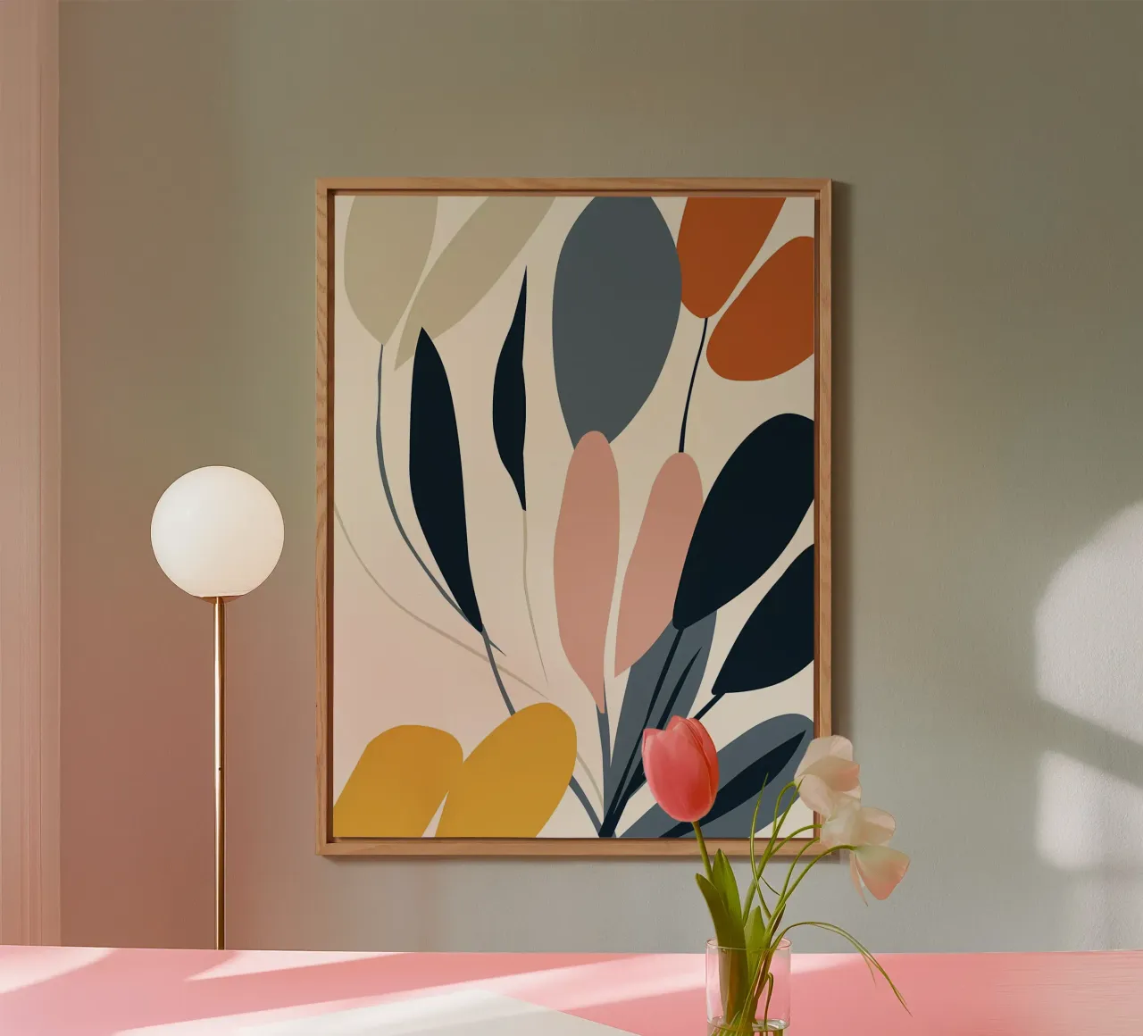 Arte floreale a linea continua alluminio dibond da Locquinn Fuller