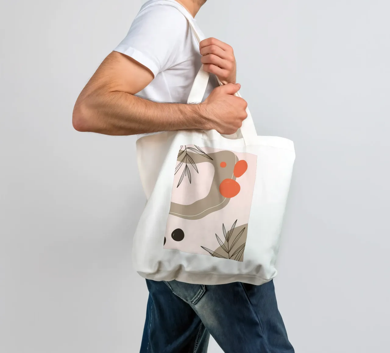 Forme geometriche con foglia borsa in juta da Locquinn Fuller