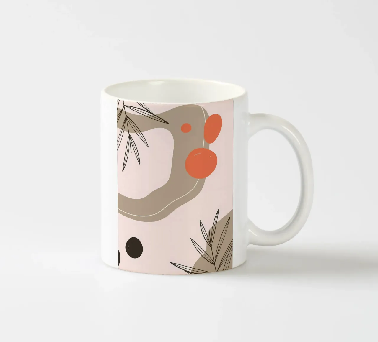 Forme geometriche con foglia tazza in ceramica da Locquinn Fuller