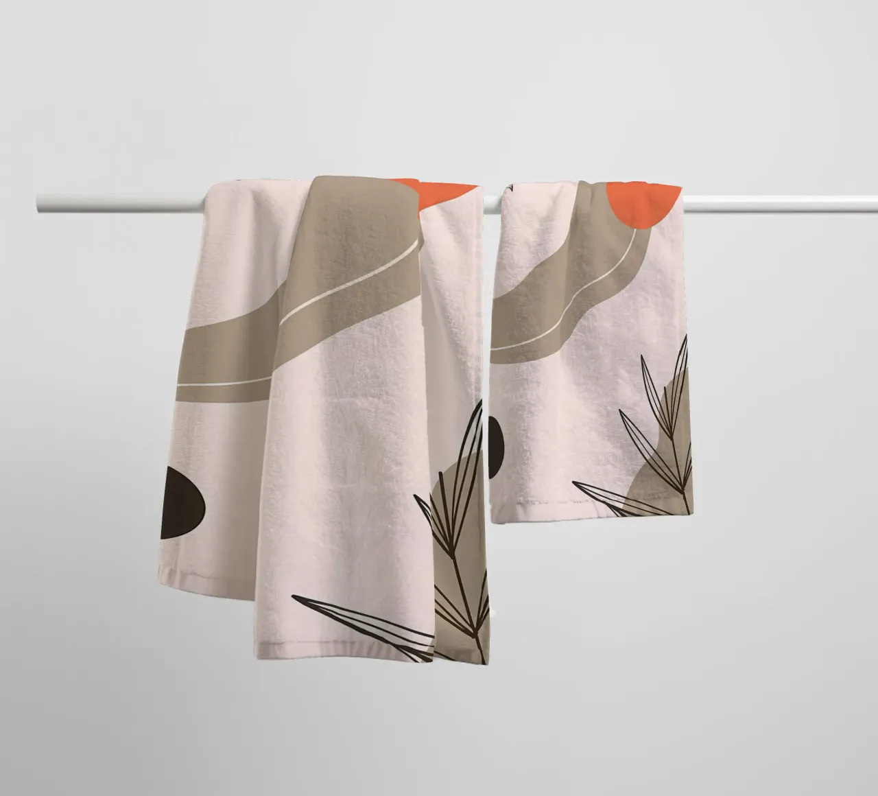 Forme geometriche con foglia asciugamano da bagno da Locquinn Fuller