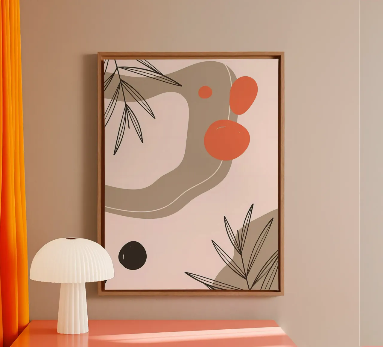 Forme geometriche con foglia tela da Locquinn Fuller