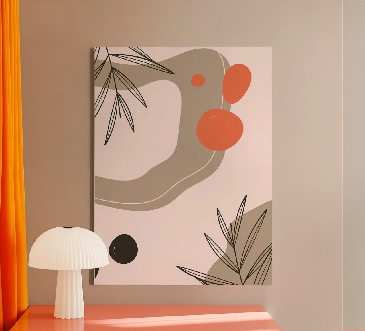 Forme geometriche con foglia tela da Locquinn Fuller