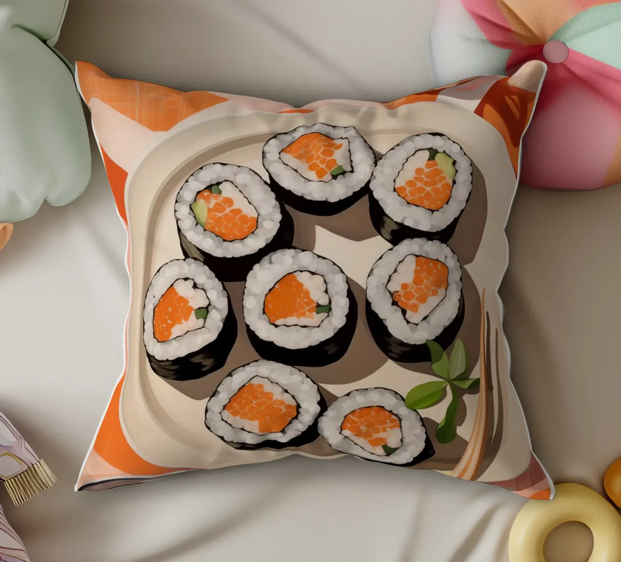 Boho Poster Club 3 Sushi cuscino da Boho Print Collection