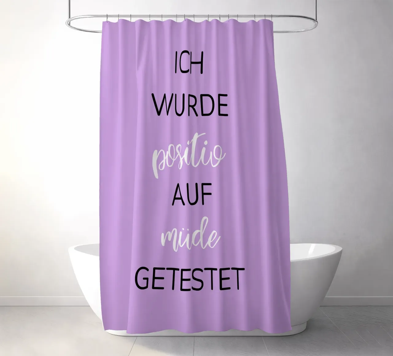 Lustiges Text Design Duschvorhang von BenCoStyle