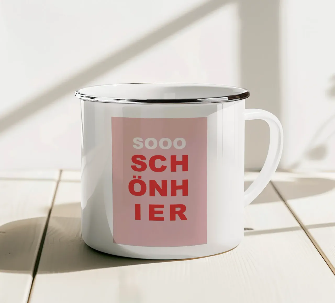 sooo schön hier tazza in smalto da Hej Ibiza by Ute Arnold