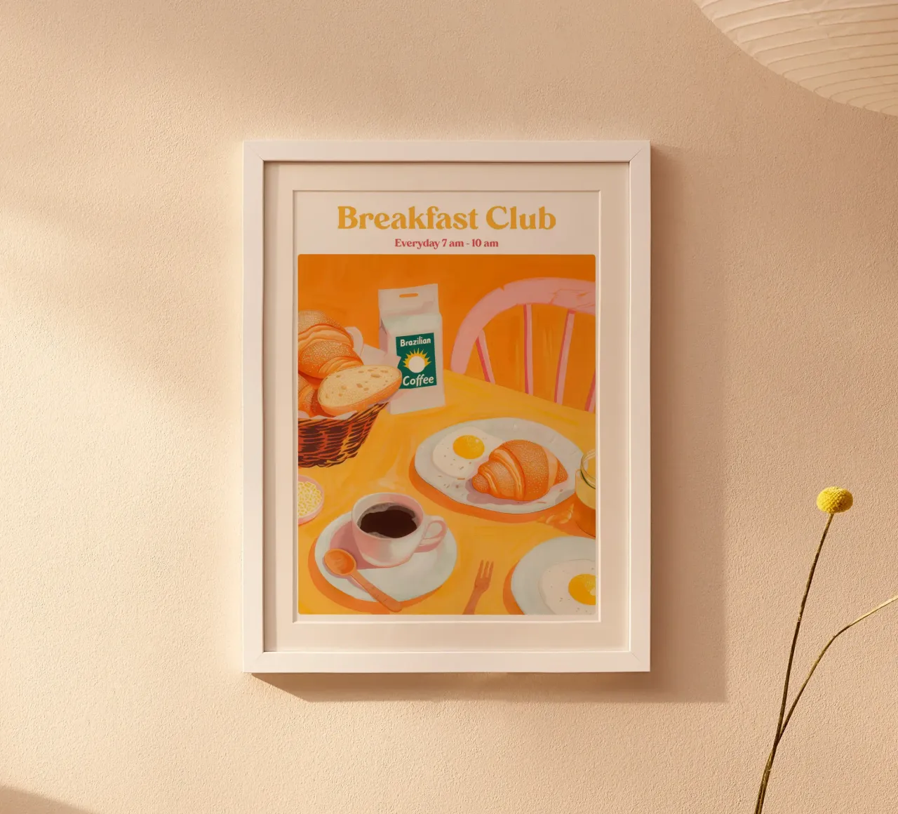 Boho Poster Club 4 Breakfast Club poster con telaio in legno da Boho Print Collection