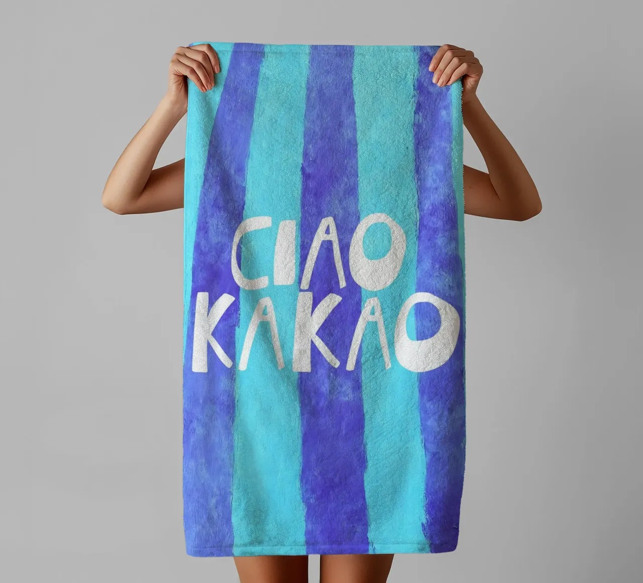 Quirky Ciao Kakao Typography asciugamano da bagno da Attaboy Dsgn