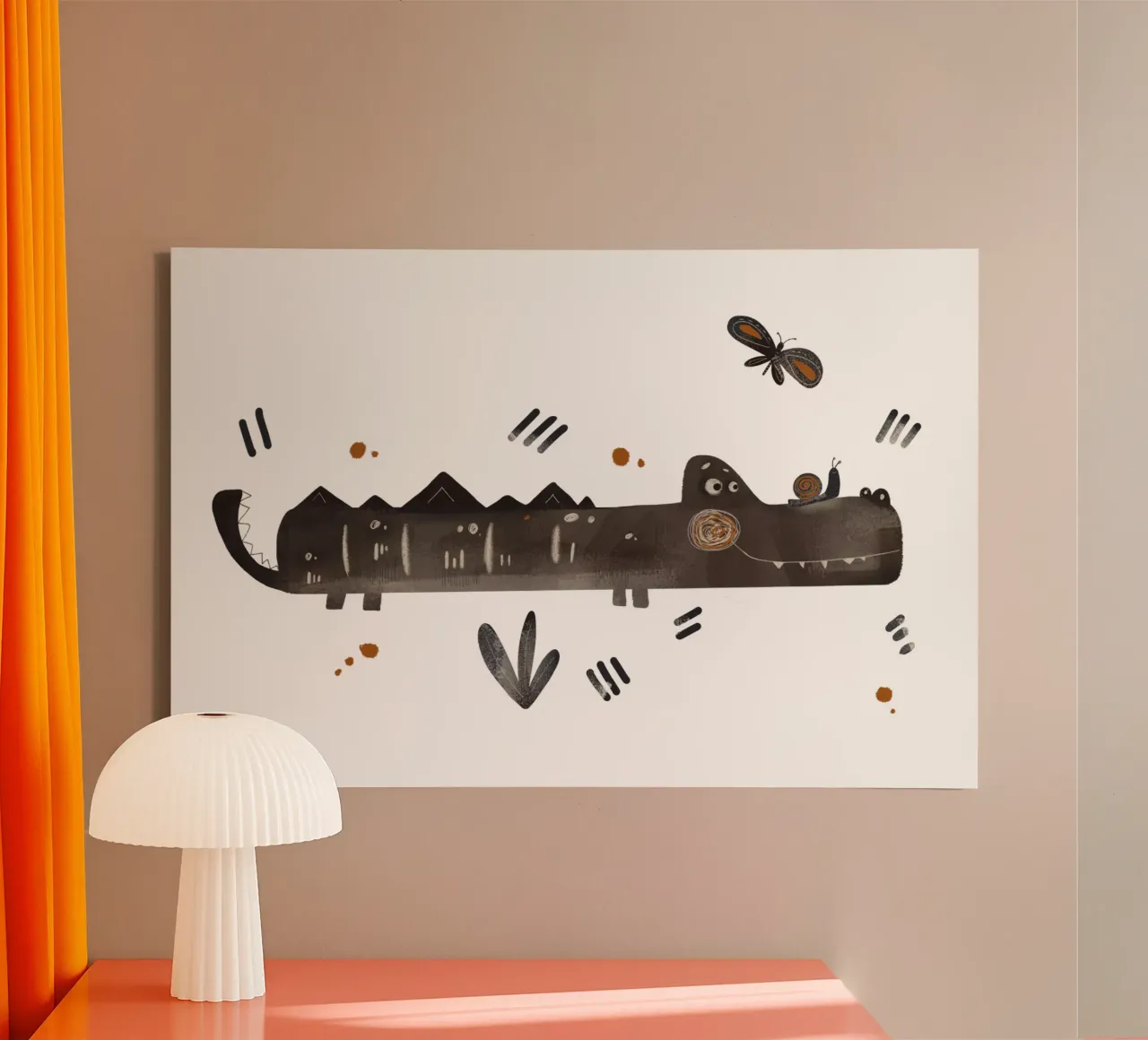 Nelli Suneli - Coccodrillo tela con Cornice a cassetta da The Artcircle