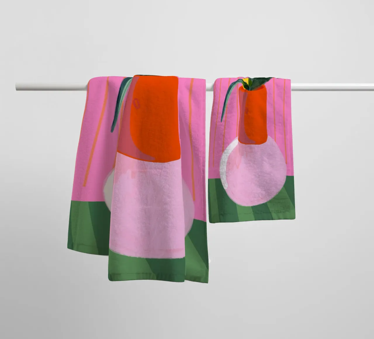 Mio Vaso pinky asciugamano da bagno da Hej Ibiza by Ute Arnold