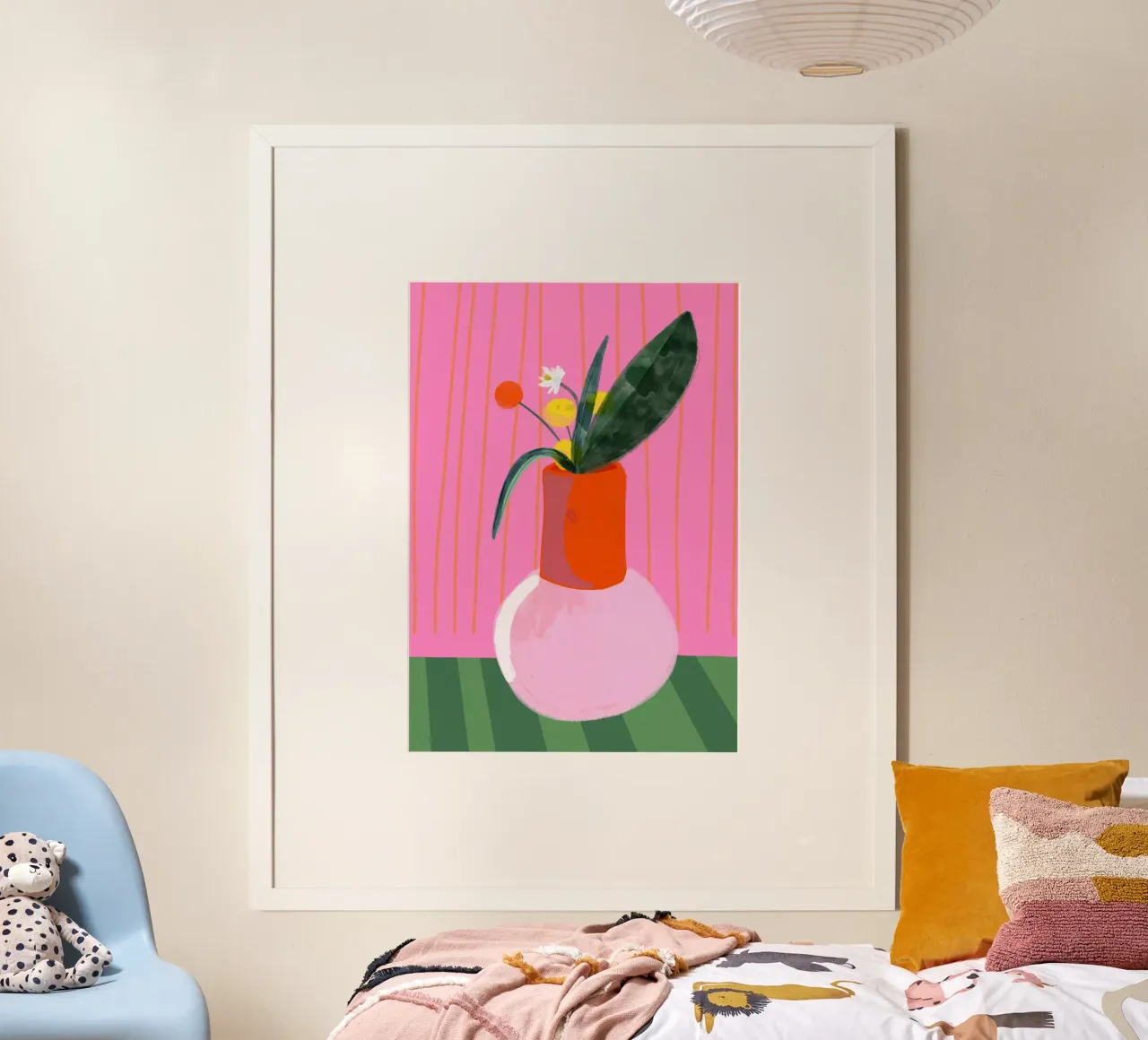 Mio Vaso pinky poster con telaio in alluminio da Hej Ibiza by Ute Arnold