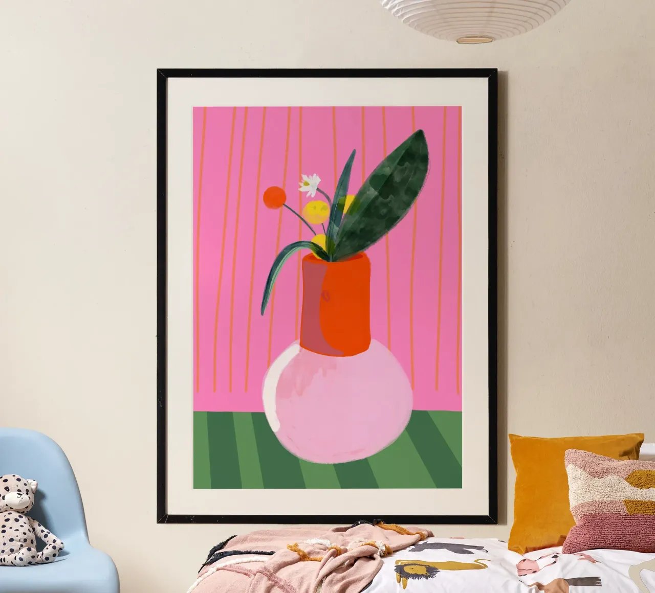 Mio Vaso pinky poster con telaio in alluminio da Hej Ibiza by Ute Arnold
