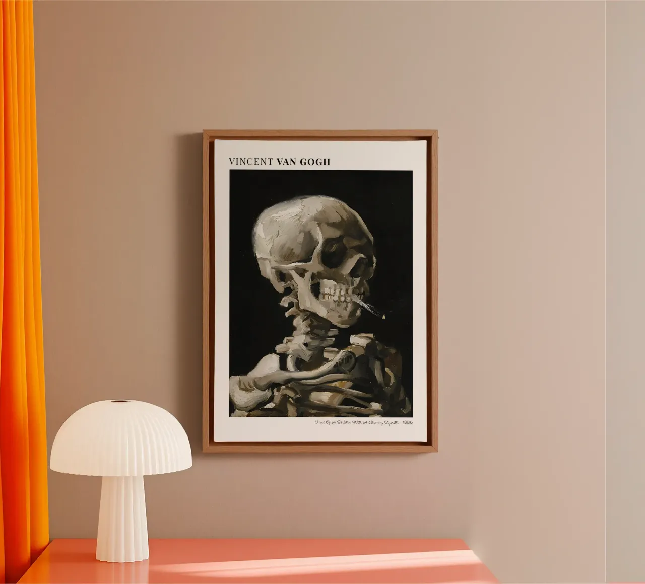 Van Gogh Testa di scheletro con sigaretta - Dark Academia P tela da MyMuseum