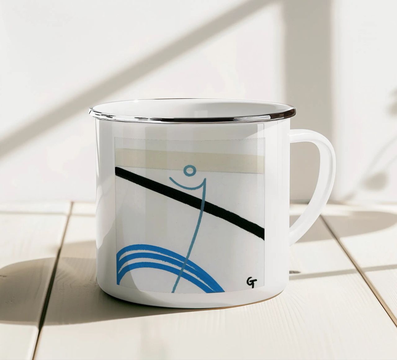 Minimalist fish 1 tazza in smalto da gtobonart