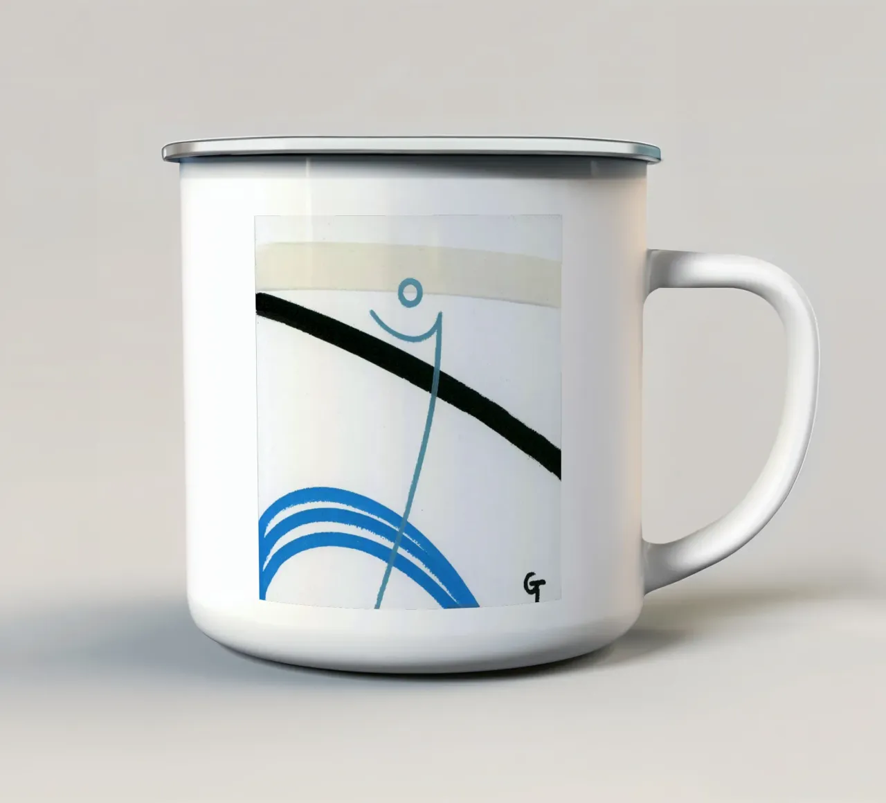 Minimalist fish 1 taza de esmalte de gtobonart