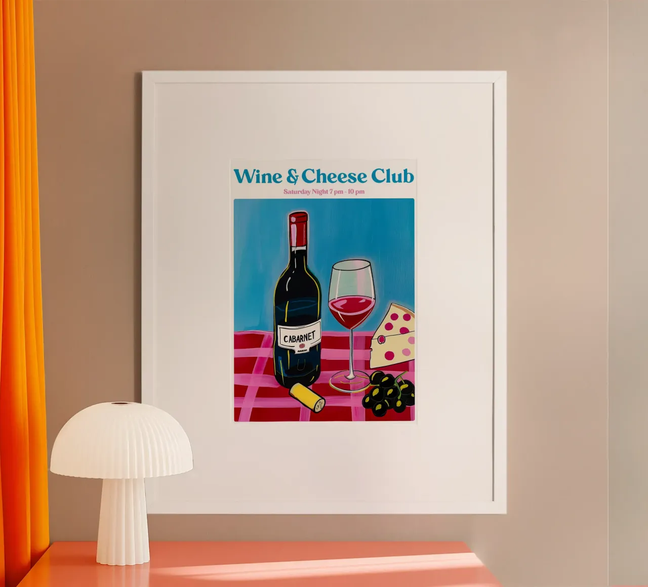 Boho Poster Club 4 Wine Club poster da Boho Print Collection