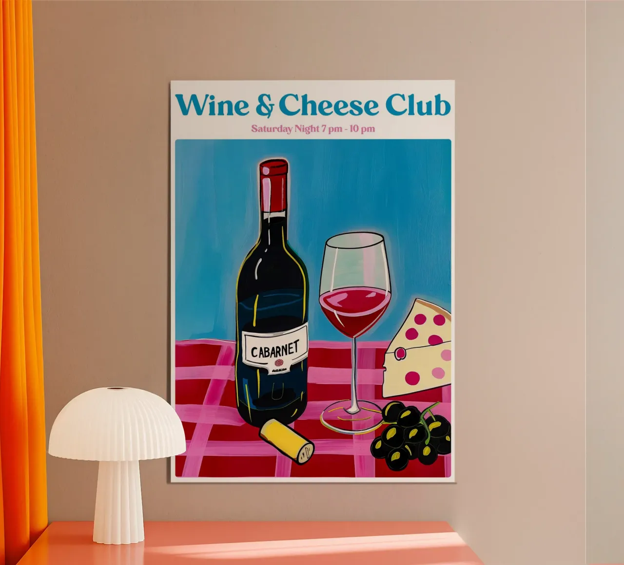 Boho Poster Club 4 Wine Club poster da Boho Print Collection