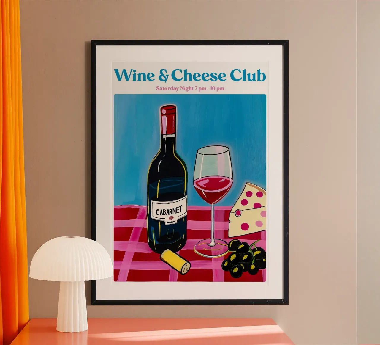 Boho Poster Club 4 Wine Club poster da Boho Print Collection