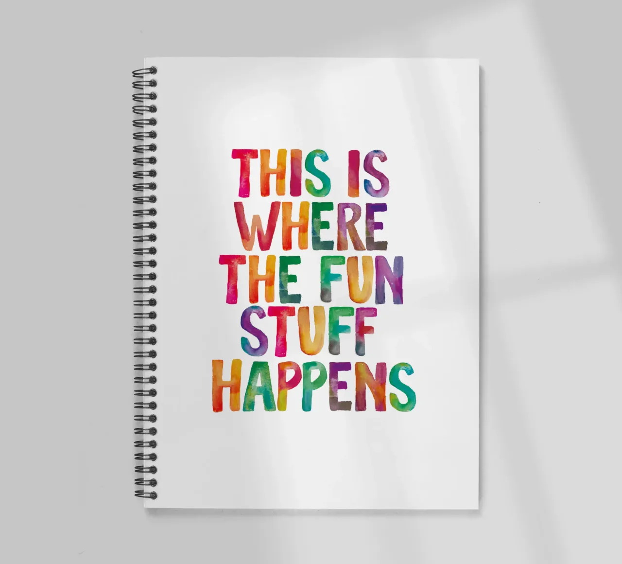 This is Where The Fun Stuff Happens spiral notebook by THE MOTIVATED TYPE