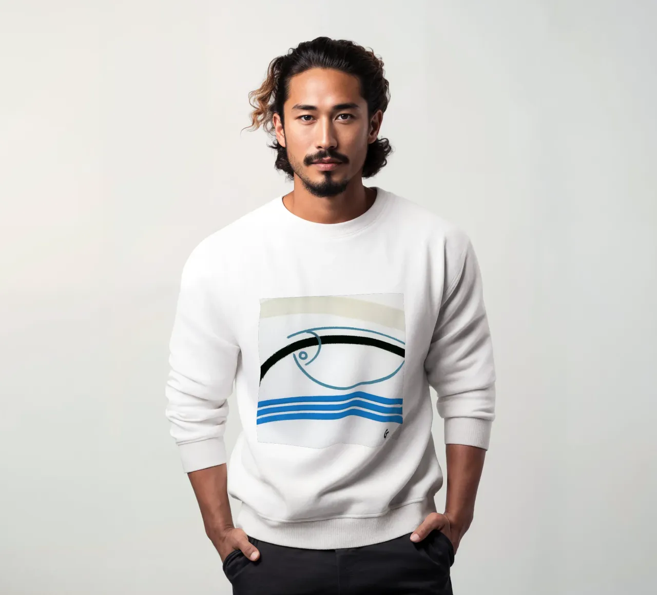 Pesce minimalista 2 felpa da gtobonart