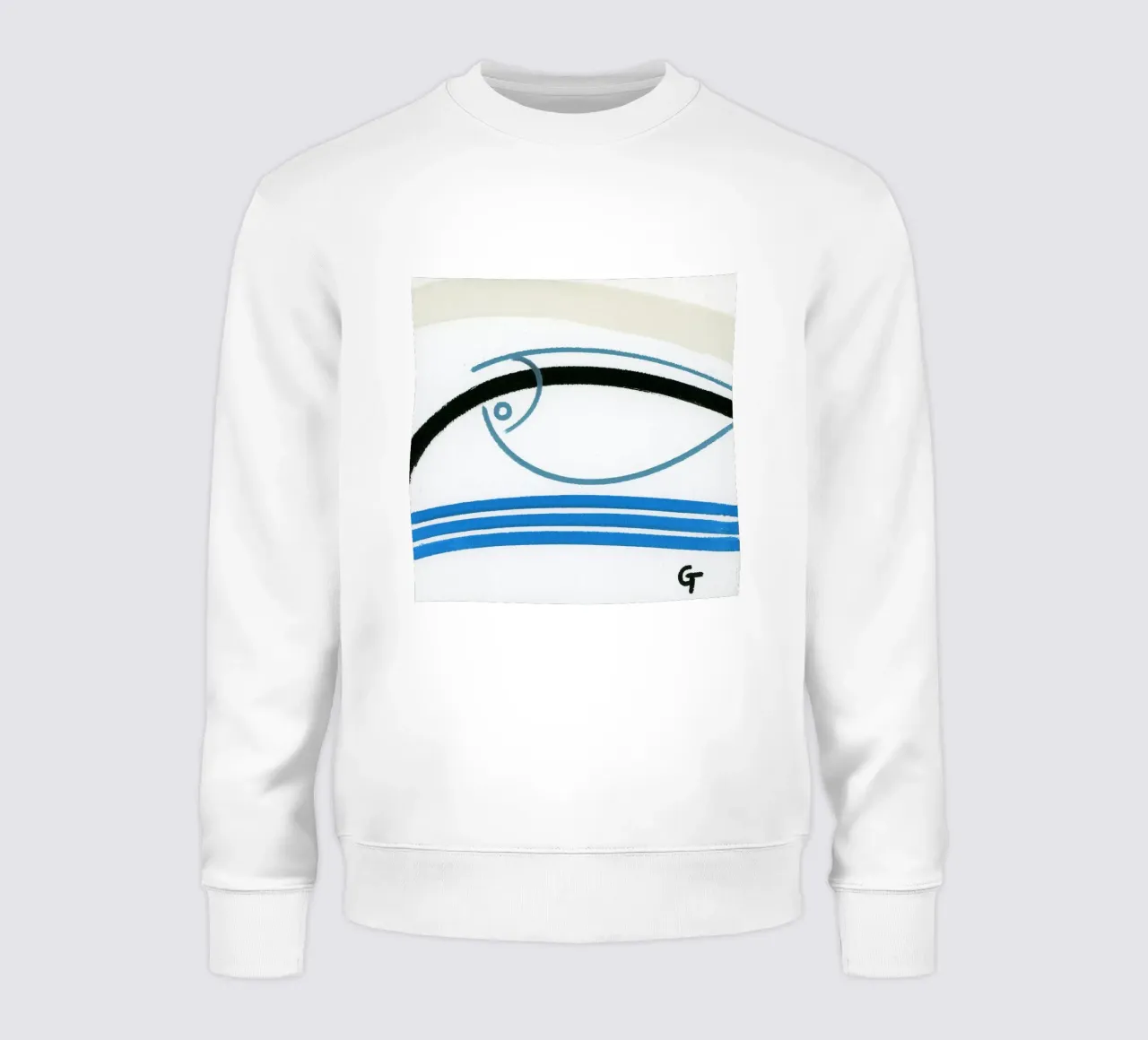 Pesce minimalista 2 felpa da gtobonart