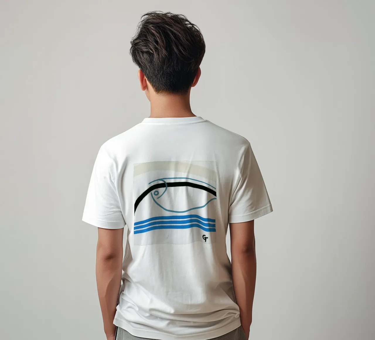 Pesce minimalista 2 t-shirt da gtobonart