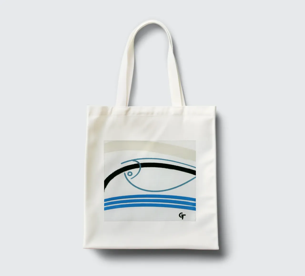 Pesce minimalista 2 borsa in juta da gtobonart