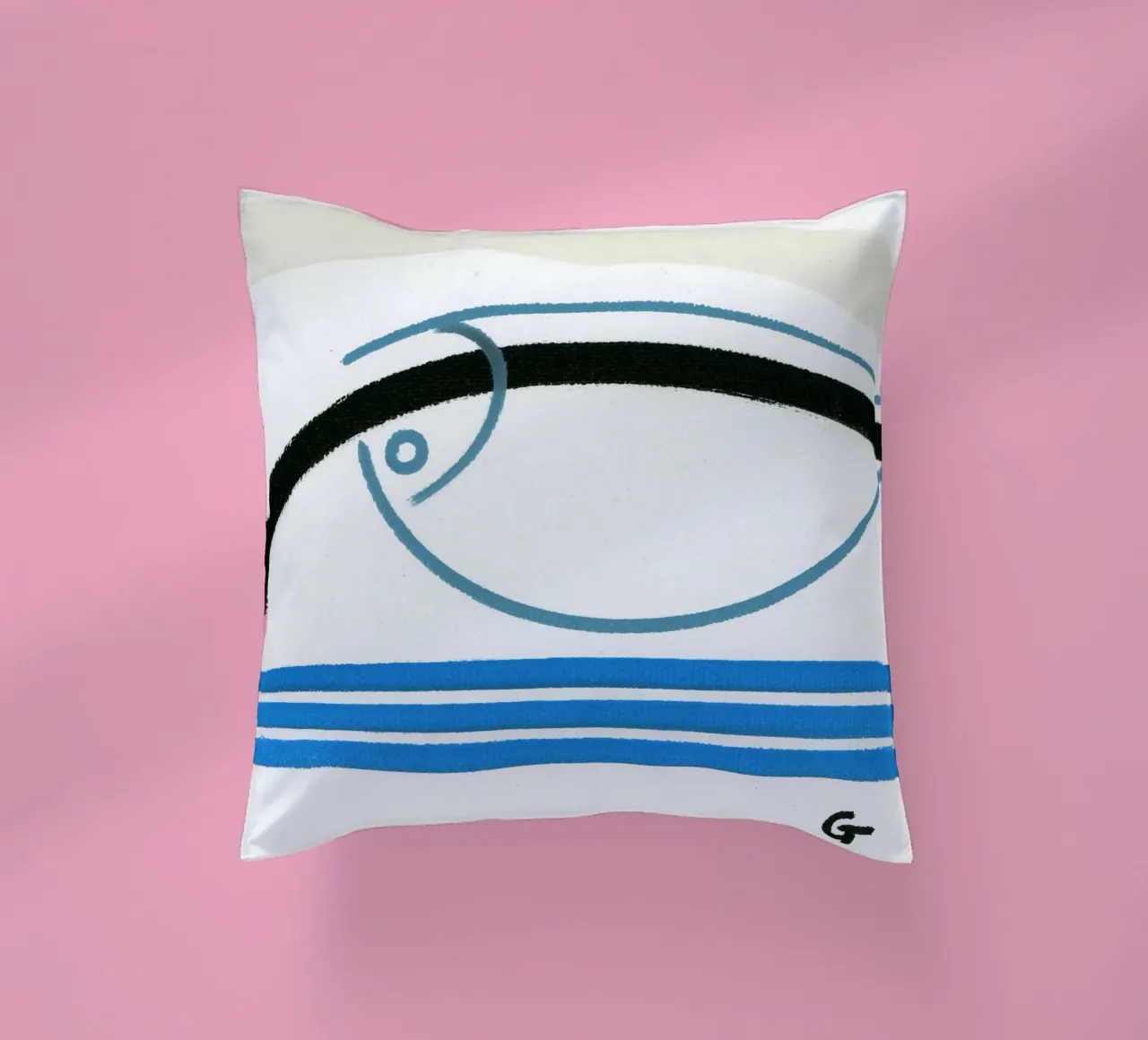 Pesce minimalista 2 cuscino da gtobonart
