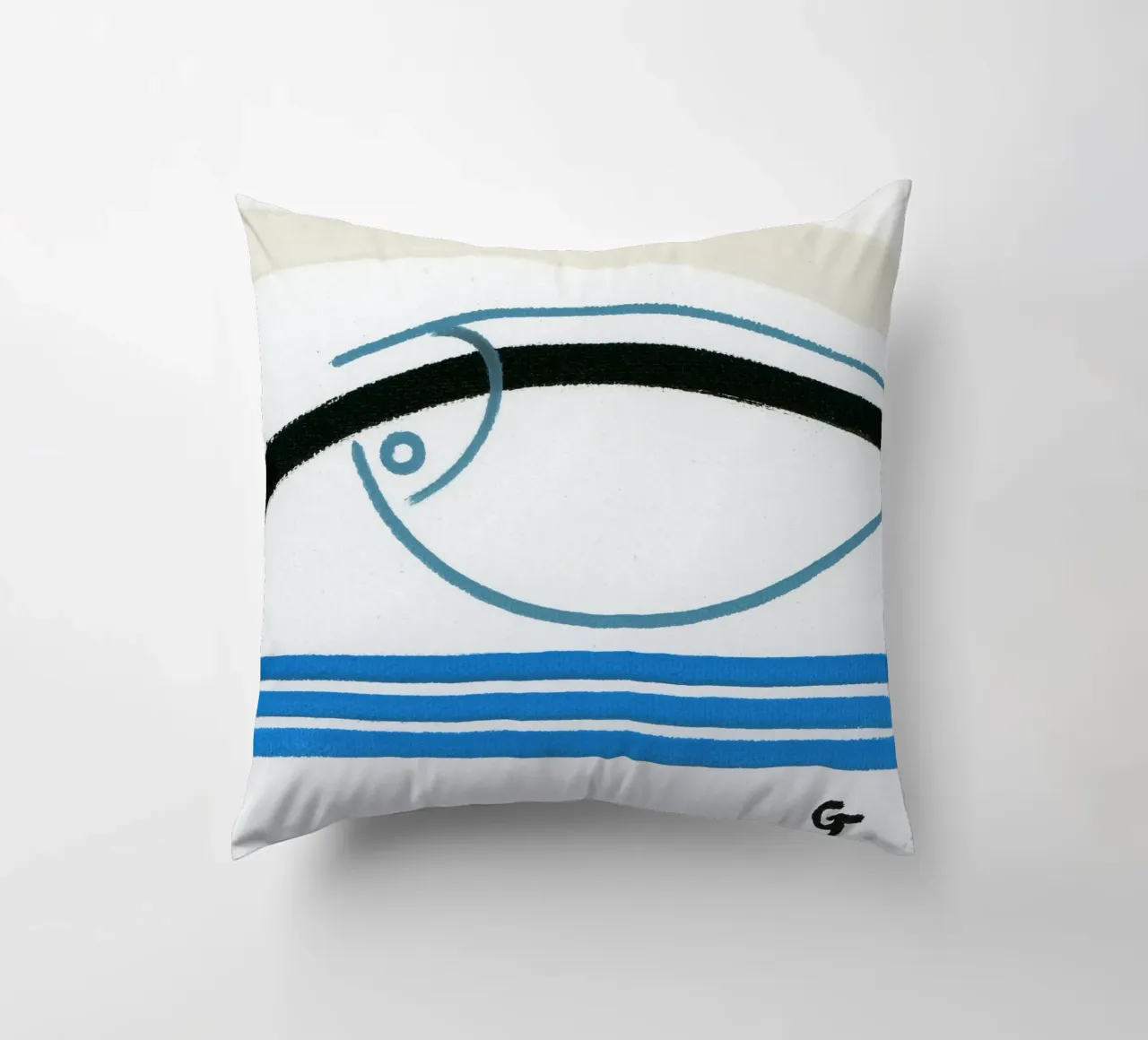 Pesce minimalista 2 cuscino da gtobonart