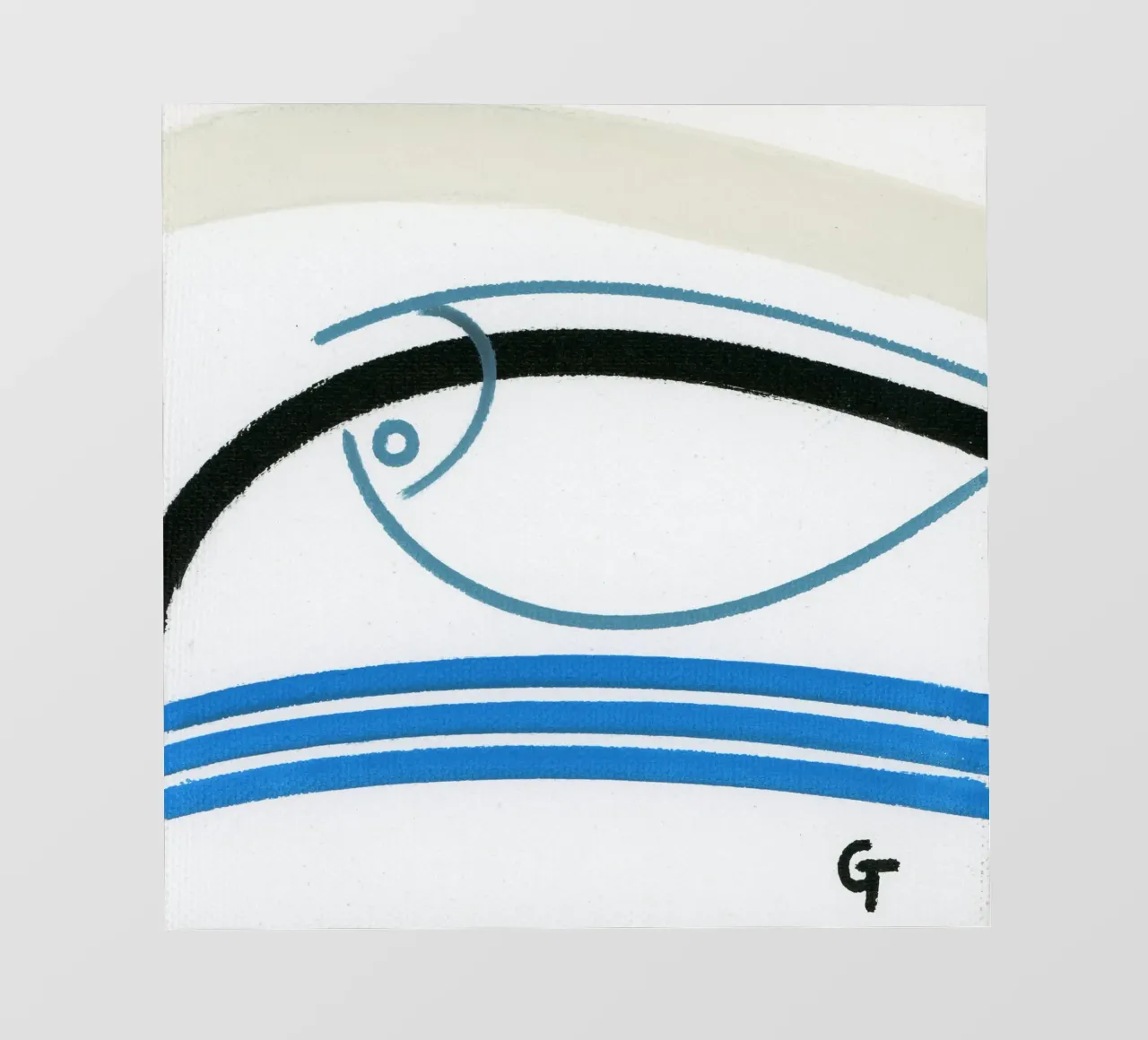 Pesce minimalista 2 telo in pvc da gtobonart