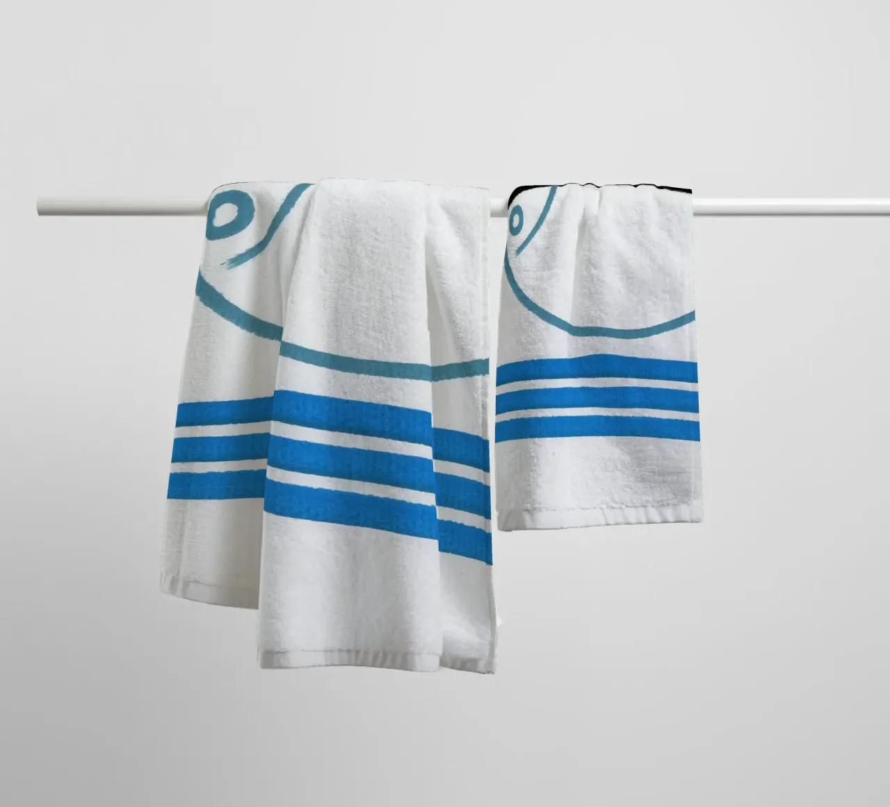 Pesce minimalista 2 asciugamano da bagno da gtobonart