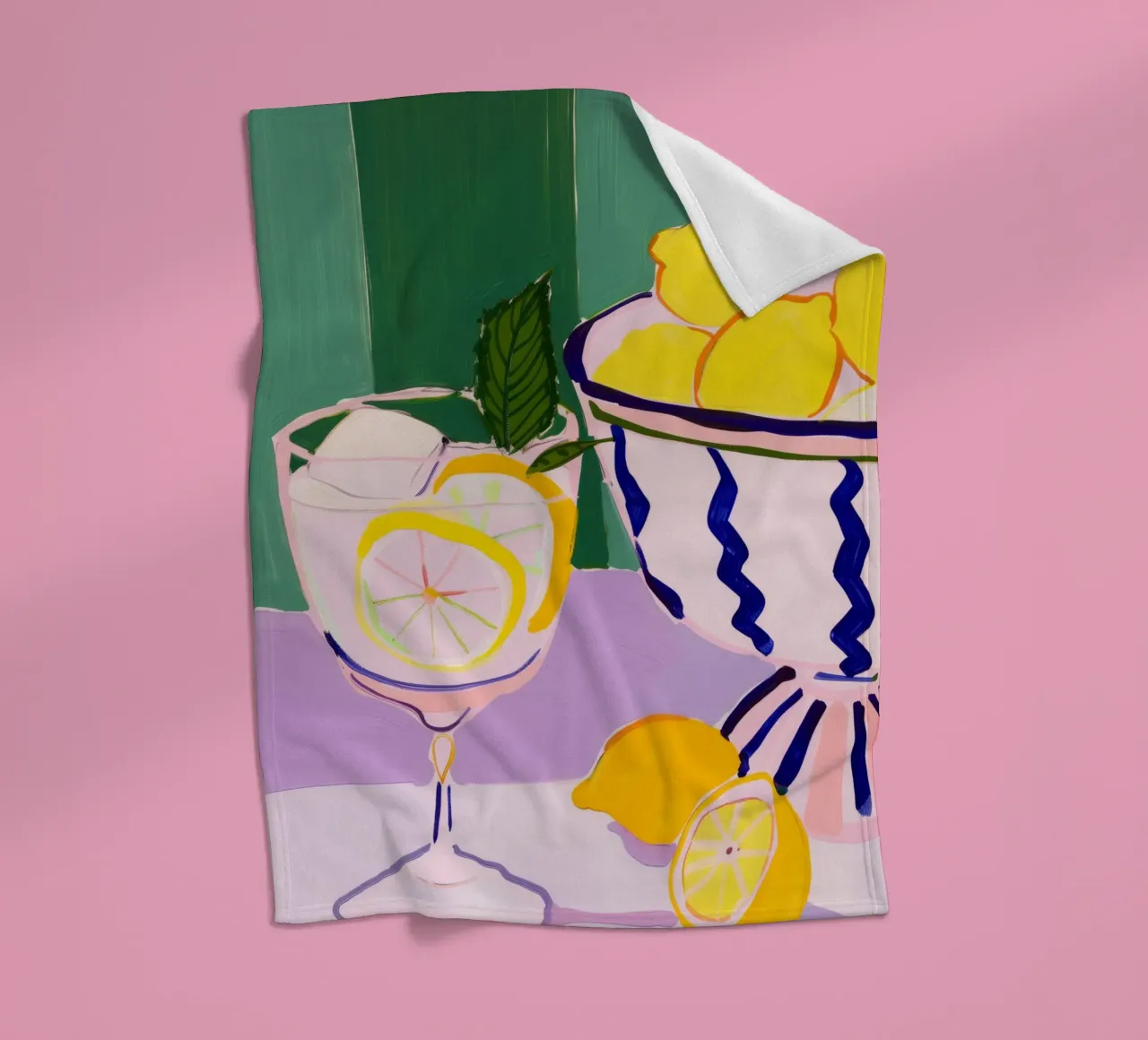 Boho Poster Club 5 Lemons fleece blanket by Boho Print Collection