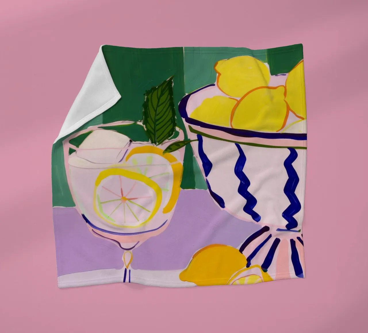 Boho Poster Club 5 Lemons fleece blanket by Boho Print Collection