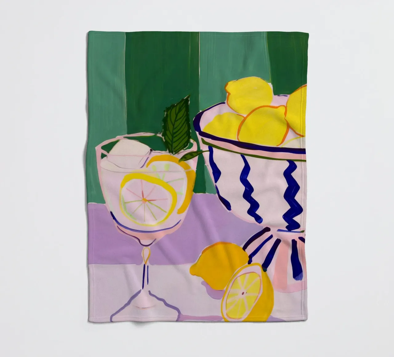 Boho Poster Club 5 Lemons fleece blanket by Boho Print Collection