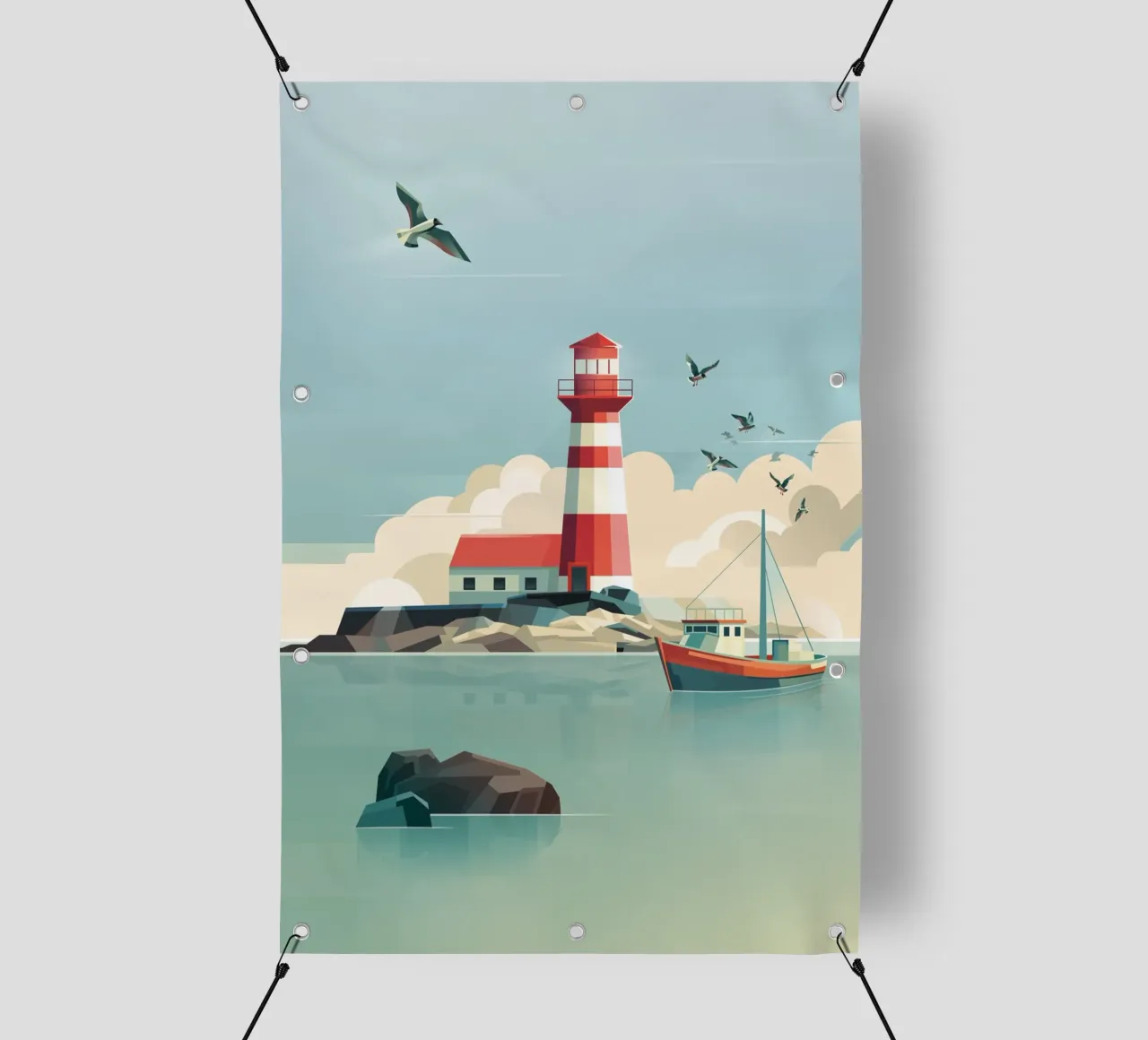 Faro e barca da pesca telo in pvc da ThorBrush