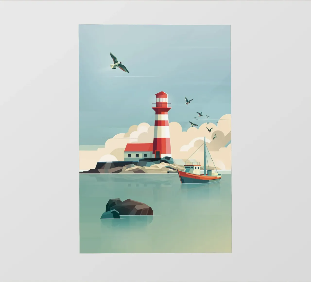Faro e barca da pesca telo in pvc da ThorBrush