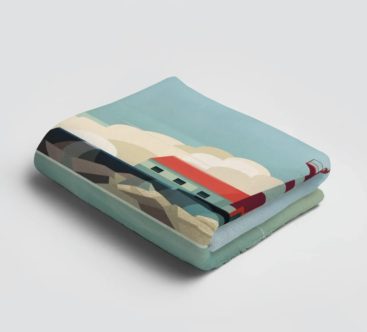 Leuchtturm und Fischerboot Handtuch von ThorBrush