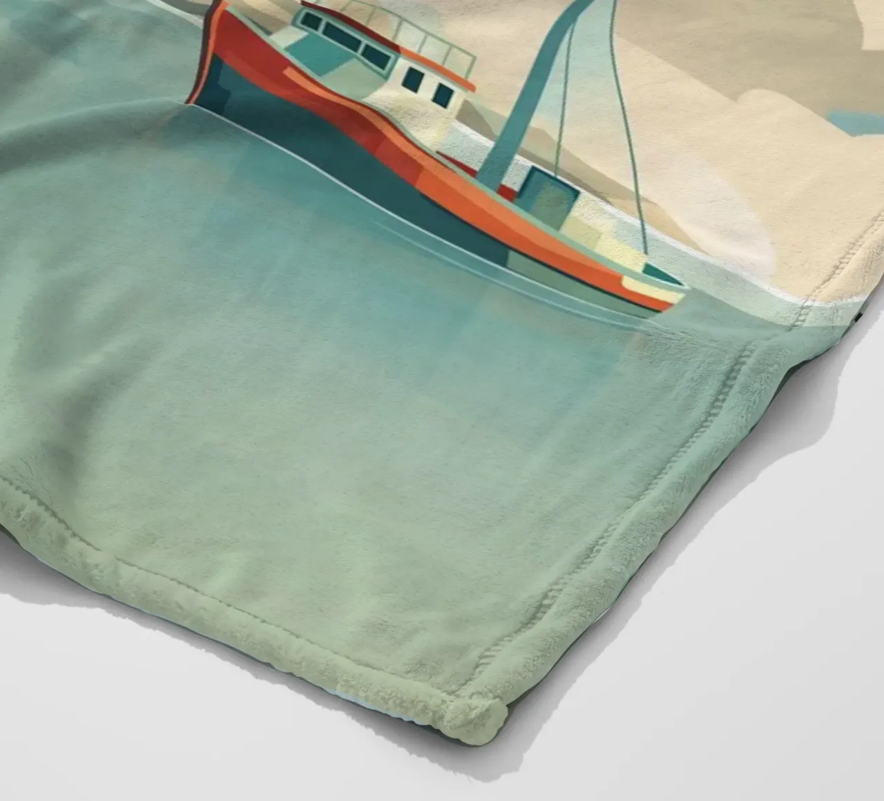 Leuchtturm und Fischerboot Fleecedecke von ThorBrush