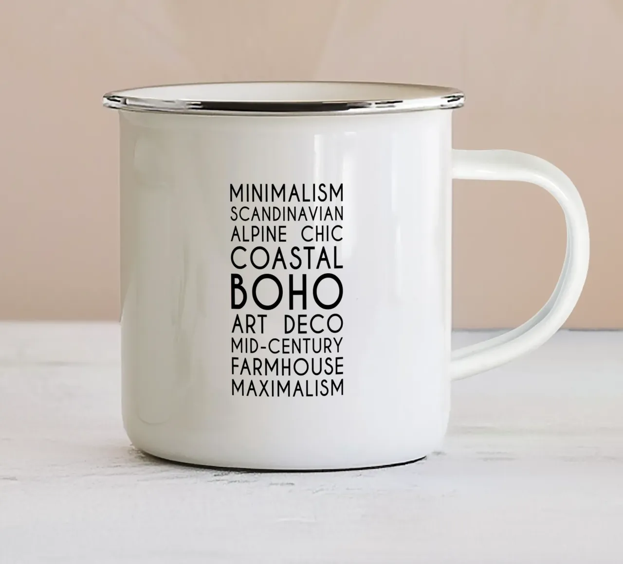 Stili di design per interni - Stili di interni - Typo art tazza in smalto da Typo Designs