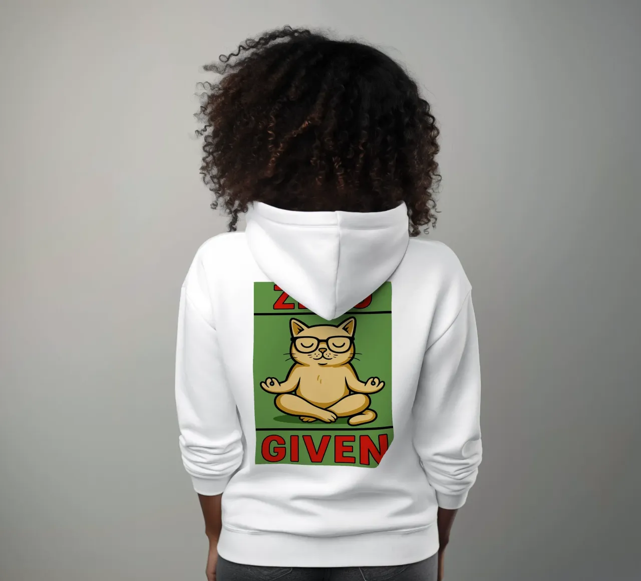 zero dato gatto divertente felpa con cappuccio da Toolee