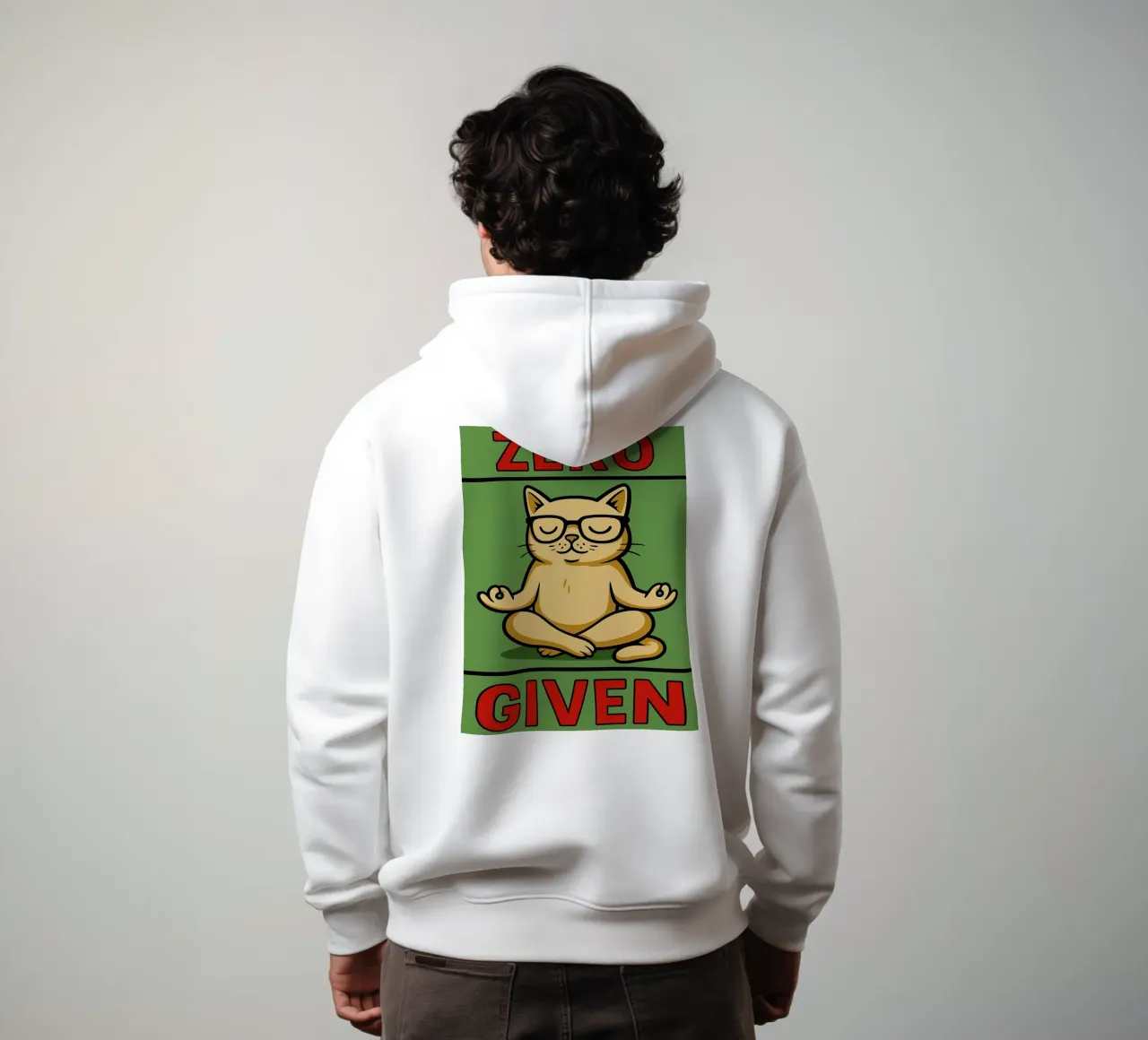 zero dato gatto divertente felpa con cappuccio da Toolee