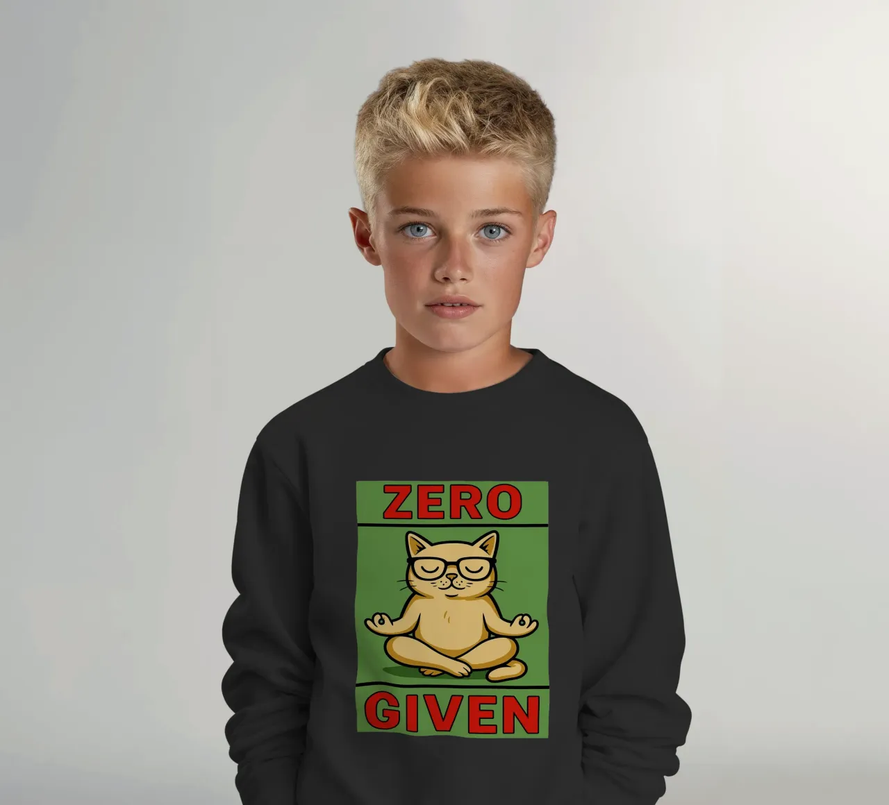 zero dato gatto divertente felpa bambino da Toolee